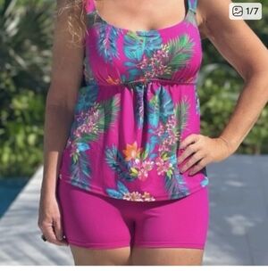 Belle by Kim Gravel Pink Floral Swim Set